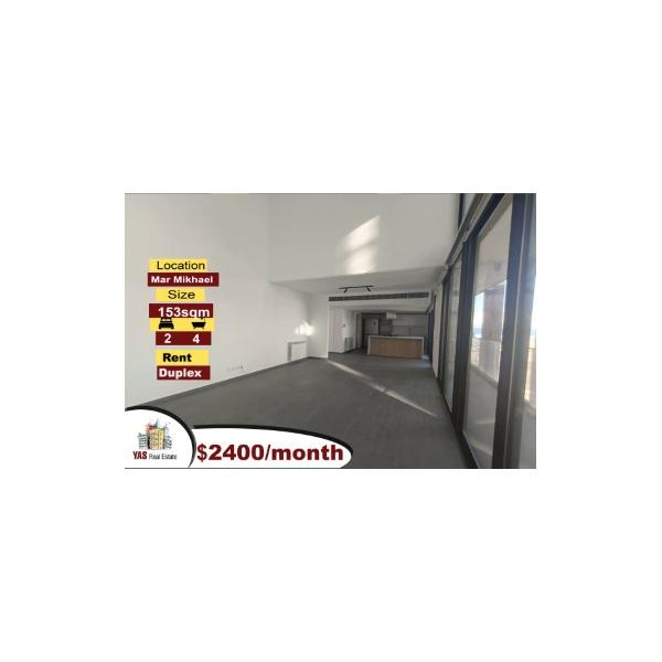 Mar Mikhael 153m2 | Duplex | Rent | Well Lighted |Prime Location|AA/MJ