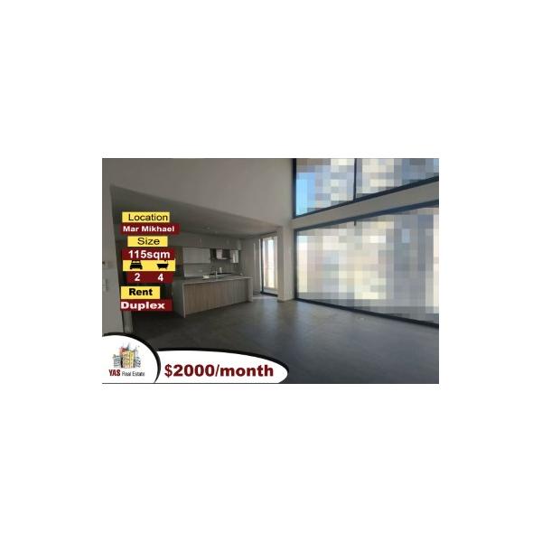 Mar Mikhael 115m2 | Duplex For Rent | High End | Mint Condition|AA/MJ