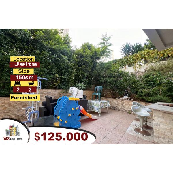 Jeita 150m2  40m2 Terrace  Fully Furnished Flat  Open View  TO 