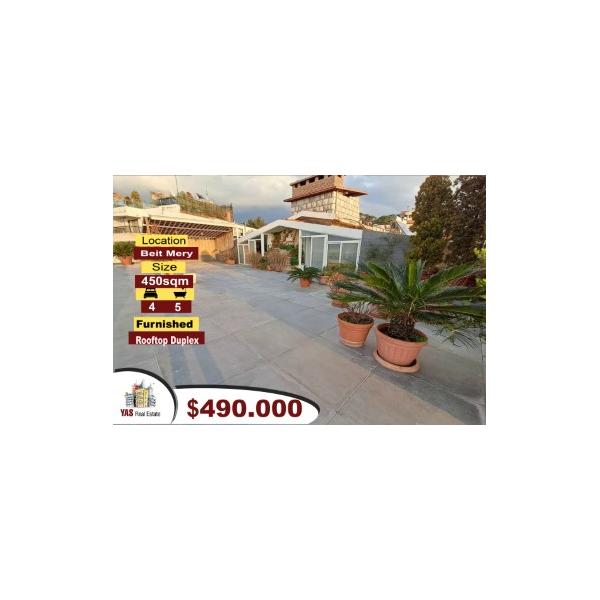 Beit Mery 450m2 | 240m2 Terrace | Duplex Rooftop | Furnished | AMK