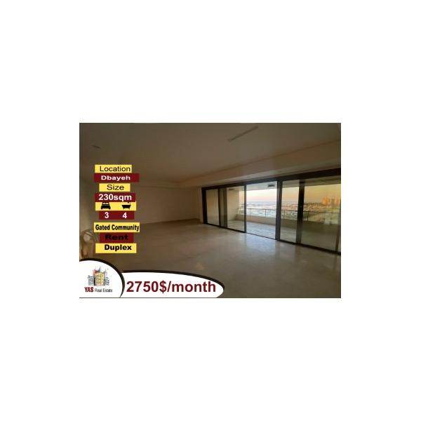 Dbayeh/Waterfront 230m2 | 130m2 Rooftop | Rent | Marina View | MJ |