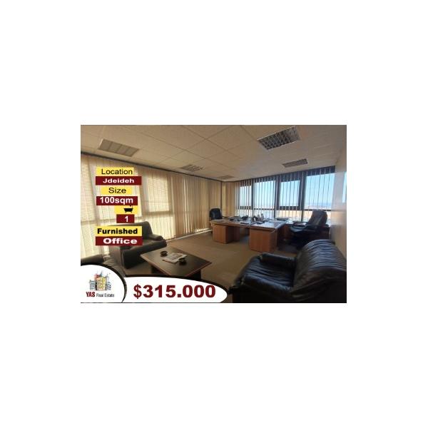 jdeideh 100m2 family jarjour (commision for the responsible of the Center )office 11th floor furnished 315k