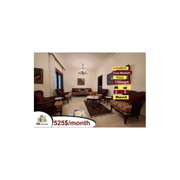 Zouk Mosbeh 130m2 | Rent | Well Maintained | Calm Street | EL |