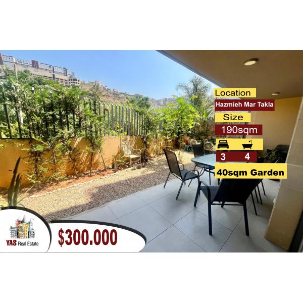 Hazmieh-Mar Takla 190m2 | 40m2 Garden | Mountain View | PA |