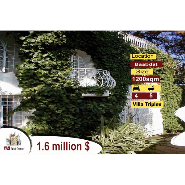 Baabdat 1200m2 | 600m2 Built Area | Triplex Villa | Luxury | PA |