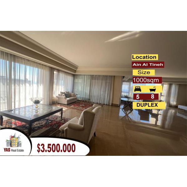 Ain Al Tineh 1000m2 | Duplex | Ultra Prime Built | Lux Decor | PA |