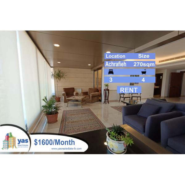 Achrafieh 270m2 | Prime Location | High End | Furnished | Rent |