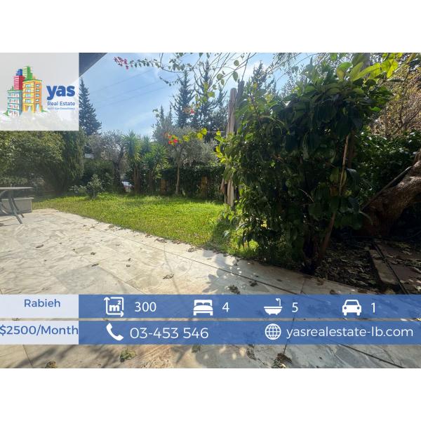 Rabieh 300m2 | 80m2 Terrace/Garden | Furnished Duplex | Rent | CL