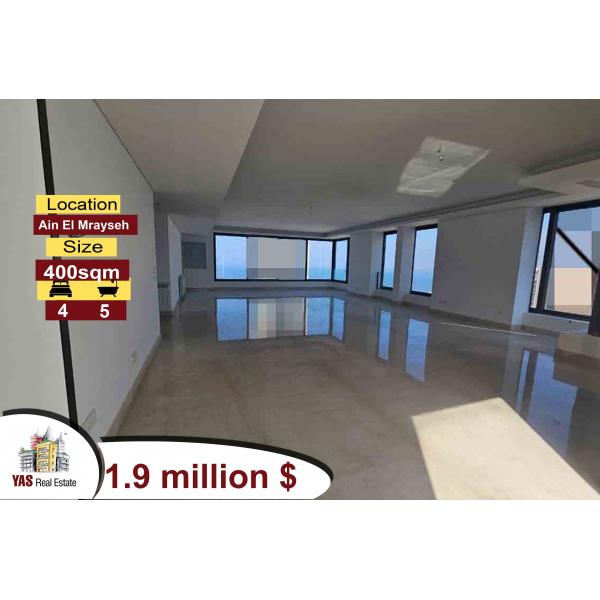 Ain El Mrayseh 400m2 | Ultra Prime Location | High Floor | PA