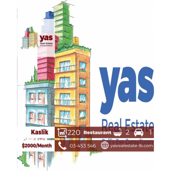 Kaslik 220m2 | Restaurant | Rent | Ideal Investment |Active Street| EH