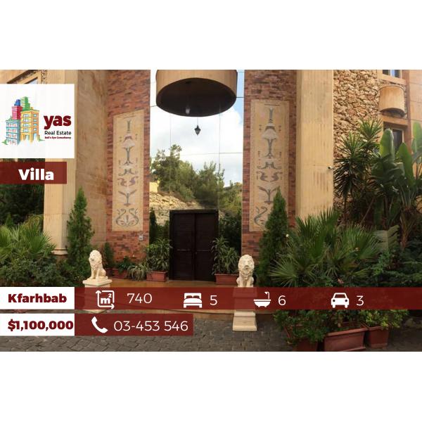 Kfarhbab 740m2 | Villa duplex | Luxury | Open View | Calm Area|RA/YV