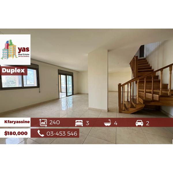 Kfaryassine 240m2 | Duplex | Calm Area | Prime Location | Catch | RA