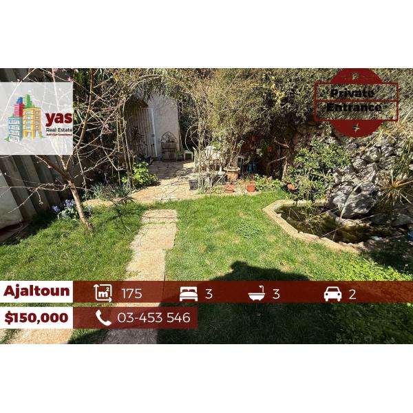 Ajaltoun 175m2 | 80m2 Garden | Well maintained | Private Entrance | BA