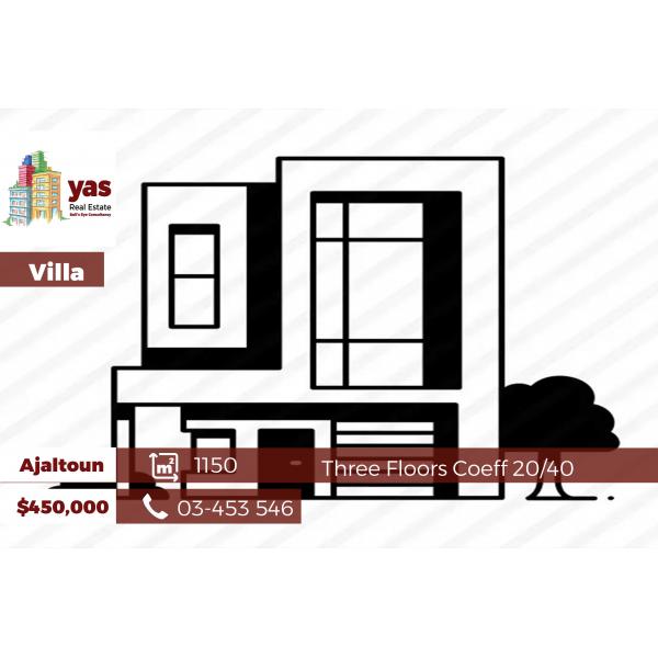 Ajaltoun 1150m2 |Villa | Three Floors | Coeff 20/40 | Classy Area|BA