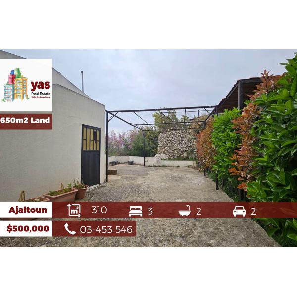 Ajaltoun 310m2 | 650m2 Land | Two Floors | Open View | TO