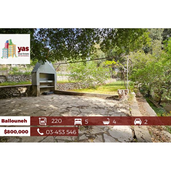 Ballouneh 220m2 | 1150m2 Land | Well Maintained | Calm Area | TO