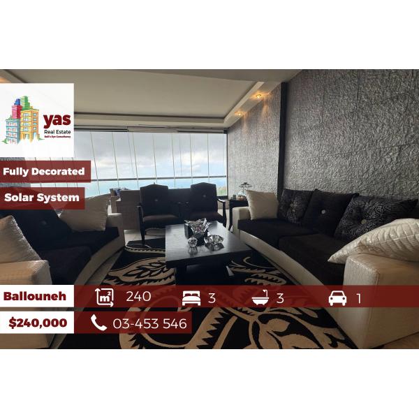 Ballouneh 240m2 | Solar System | Panoramic View | Quiet Street | EL
