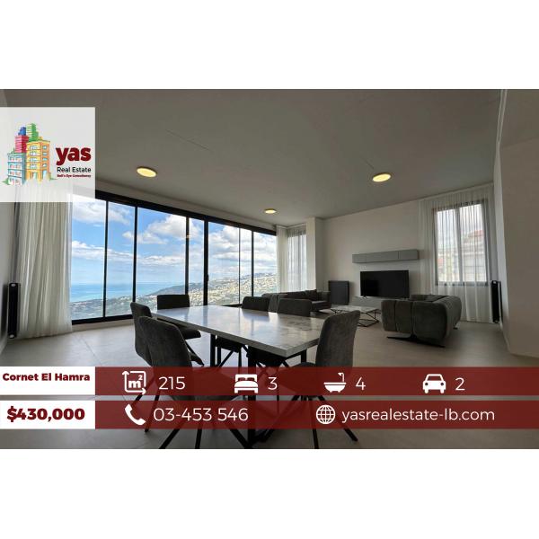 Cornet El Hamra 215m2 | Panoramic View | Furnished Flat | Calm Area|KR