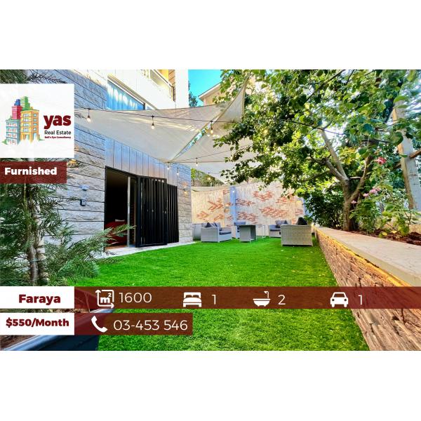 Faraya 60m2 | 80m2 Garden | Furnished | Rent | Open View | DA