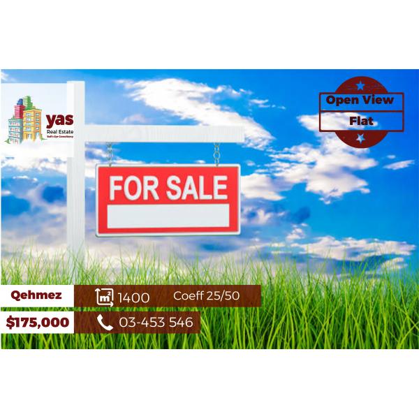 Qehmez 1400m2 | Agricultural Land | Coeff 25/50 | Flat | TS