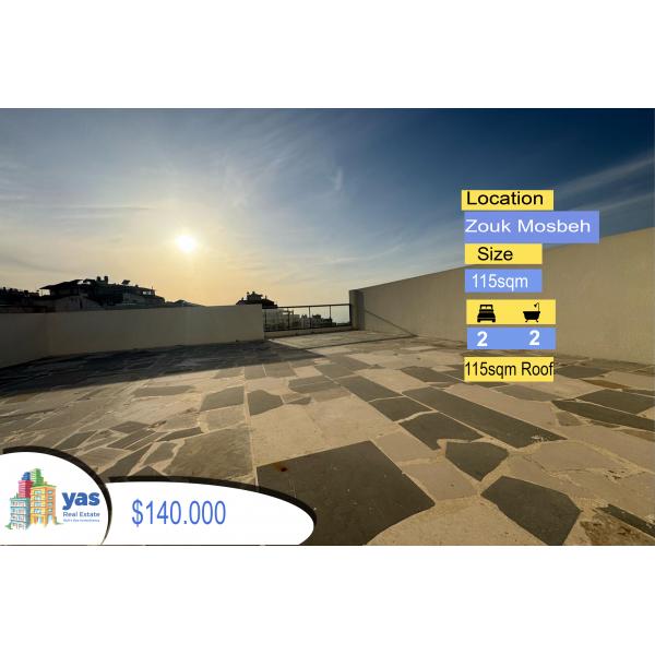 Zouk Mosbeh 115m2 | Roof 115m2 | Brand New | Panoramic View | EL |
