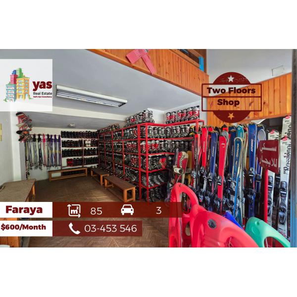 Faraya 85m2 | Two Floors Shop | Rent | Active Street | DA/AA