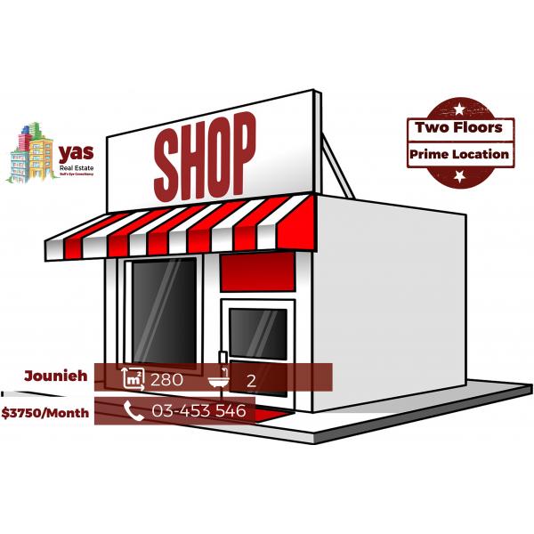 Jounieh 280m2 | Two Floors Shop | Rent | Active street | EH