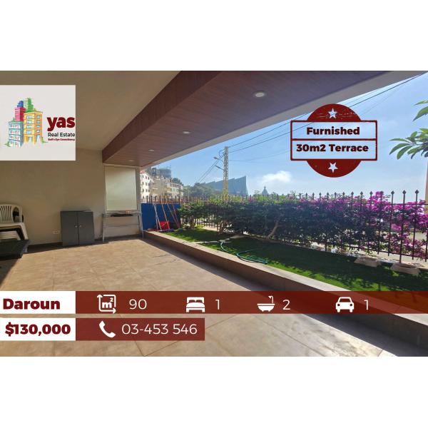 Daroun/Harissa 90m2 | 30m2 Terrace | Furnished | Open View | DA/EH